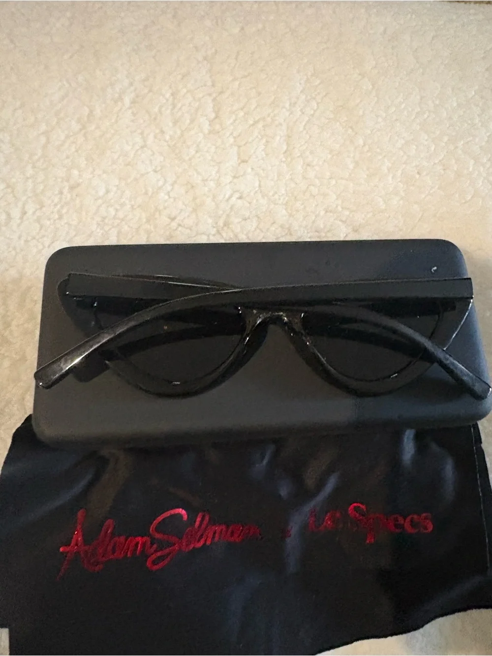 Authentic Skinny Le Specs x Adam Selman Black Cat Eye Sunglasses